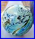 1 7/8 Josh Simpson Cloud Inhabited Planet Art Glass Marble Unsigned Paperweight