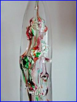 1900-1920 French Art Glass MANTEL ORNAMENT Footed PAPERWEIGHT France OBELISK