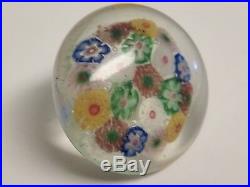 1939 Worlds Fair Chinese Art Glass Paperweight Button Millefiori Design
