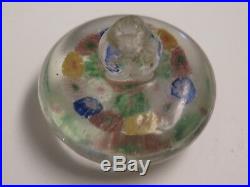 1939 Worlds Fair Chinese Art Glass Paperweight Button Millefiori Design