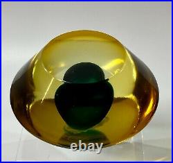 1950s Luciano Gaspari for Salviati Signed Sommerso Murano Paperweight 4.5 D