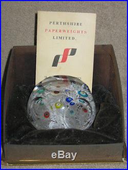 1970 Scrambled End of Day Art Glass Perthshire Faceted Paperweight withPaperwork