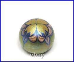 1976 Orient & Flume Signed Iridescent Art Glass Paperweight