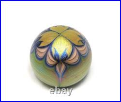 1976 Orient & Flume Signed Iridescent Art Glass Paperweight