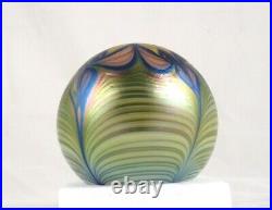 1976 Orient & Flume Signed Iridescent Art Glass Paperweight