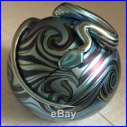 1979 Orient & Flume Blue Snake Art Glass Paperweight
