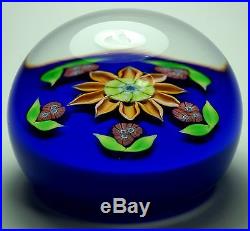 1980 Perthshire millefiori and lampwork flower paperweight