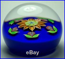 1980 Perthshire millefiori and lampwork flower paperweight