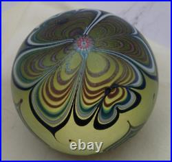 1981 Orient and Flume Art Glass Iridescent Paperweight Signed