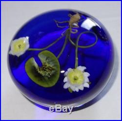1985 Paul Joseph Stankard Water Lily Signed #D Studio Art Glass Paperweight