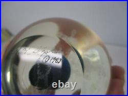 1985 Signed Robert W Stephan 3 1/2 Iridescent Dichroic Art Glass Paperweight