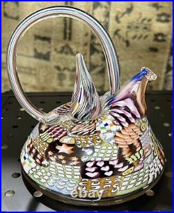 1986 Richard Marquis Art Glass Crazy Quilt Pattern Teapot