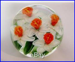 1986 STEVEN LUNDBERG Studios NARCISSUS, DAFFODIL PAPERWEIGHT #091615 Gorgeous