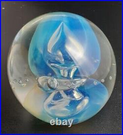 1988 Beauty Robert Eickholt Iridescent Double Jellyfish Art Glass Paperweight