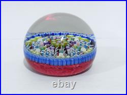 1988 Perthshire Millefiori & Twisted Canes Cranberry Base 3 Paperweight