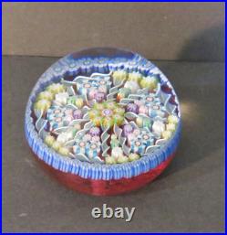 1988 Perthshire Millefiori & Twisted Canes Cranberry Base 3 Paperweight