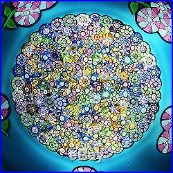 1989 Large PERTHSHIRE Millefiori Cushion on Turquoise
