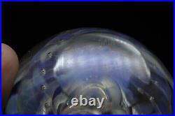 1991 Robert Eickholt Double Jellyfish & Bubble Studio Art Glass Paperweight 4 T