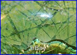 1992 John Nygren Signed Studio Art Glass Paperweight Green Tree Frog on Rock