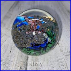 1992 Signed Richard Satava Art Glass Coral Reef Aquarium Paperweight Chico