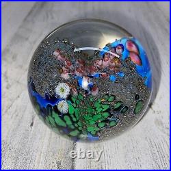 1992 Signed Richard Satava Art Glass Coral Reef Aquarium Paperweight Chico