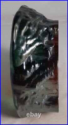 1997 Steven Lundberg Studios Art Glass FROG Wave Sculpture Paper Weight