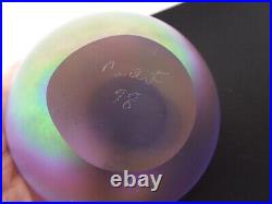1998 Signed Ed Kachurik PA Art Glass Veiled Faceted Paperweight