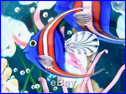 1999 Vintage MARINE LIFE Aquarium STEVEN LUNDBERG Studio ART GLASS PAPERWEIGHT