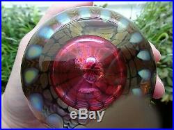 2012 Signed Tom PHILABAUM Studio Art Glass Ruby REPTILIAN PAPERWEIGHT Faceted