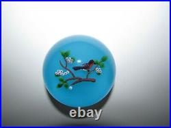 3.25 Limited Edition Baccarat Art Glass Paperweight Bird on Branch Lampwork 877