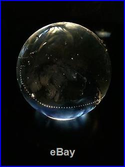 3 Josh Simpson Signed Inhabited Planet Art Glass Paperweight