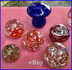 32 Art Glass Paperweights Joe Rice Grose Unsigned Very Nice Beautiful Lot