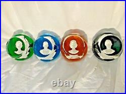4 Baccarat harlequin glass paperweights Royal Family by John Pinches
