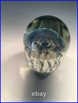 5 1/2 Robert Eickholt Jellyfish Art Glass Paperweight 2006 Signed FREE SHIP