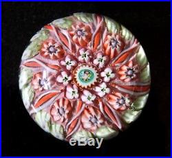 A Beautiful Vintage Murano Glass Paperweight With Pinks And Miniature Millefiori