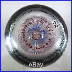 ANTIQUE ENGLISH CONCENTRIC MILLEFIORI PAPERWEIGHT WITH 9 MILLEFIORI ROWS