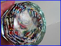 AVEM Murano Art Glass FACETED MAGNUM MILLEFIORI Paperweight Italian BACCARAT