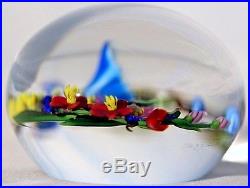 Alluring CHRIS BUZZINI Colorful FLORAL BOUQUET Art Glass PAPERWEIGHT