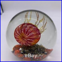 Amazing Richard Satava Signed/Numbered Art Glass Paperweight Spherical 3644-05