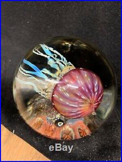 Amazing Richard Satava Signed/Numbered Art Glass Paperweight Spherical 3644-05
