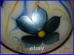 American Art Glass Paperweight Orient And Flume Iridescent Flowers Excellent