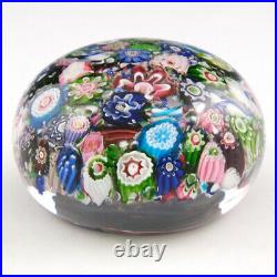 An Antique Clichy Scramble Paperweight With Rose Cane c1860