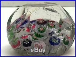 Antique 1850 Clichy Faceted Millefiori Paperweight
