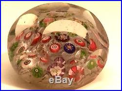 Antique 1850 Clichy Faceted Millefiori Paperweight