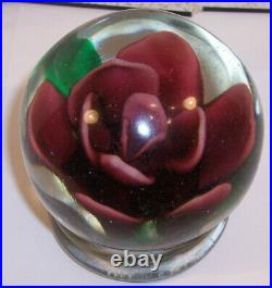 Antique 3.5 Art Glass Paperweight Style Emile Larson Millville Nj Pink Rose
