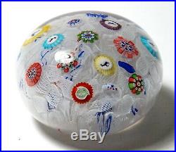 Antique Baccarat 1848 Small Spaced Millefiori Paperweight with Six Gridel Canes