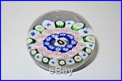 Antique Baccarat 3 Row Concentric Millefiori Paperweight