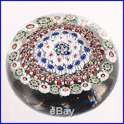 Antique Baccarat Complex Concentric Millefiori Paperweight withArrowhead Canes