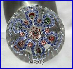 Antique Baccarat Concentric With Lovebird Cane Facetted Paperweight