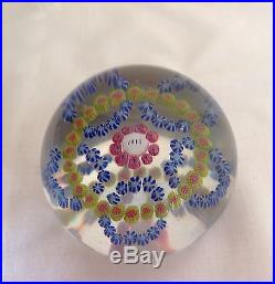 Antique Baccarat Millefiori Glass Paperweight Early 1815 Date Cane